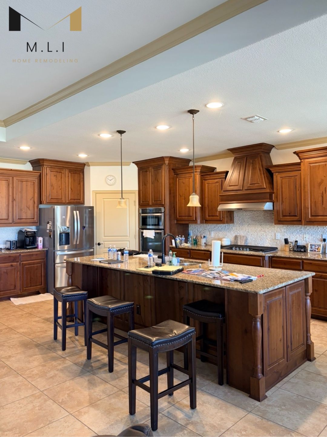 Kitchen Cabinet Refinishing — Before