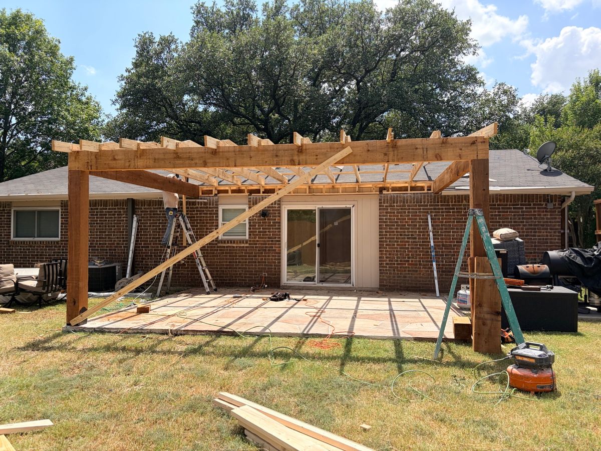 Covered Patio & Stone Flooring — Roof Structure