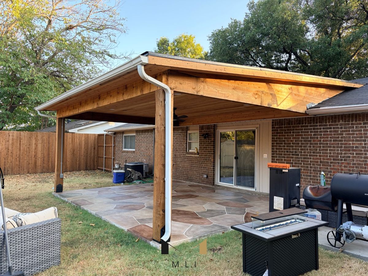 Covered Patio & Stone Flooring — Finished