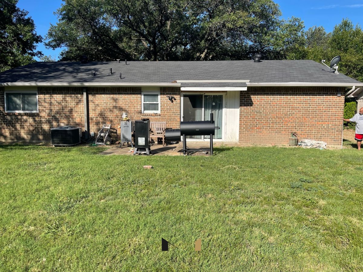 Covered Patio & Stone Flooring — Before